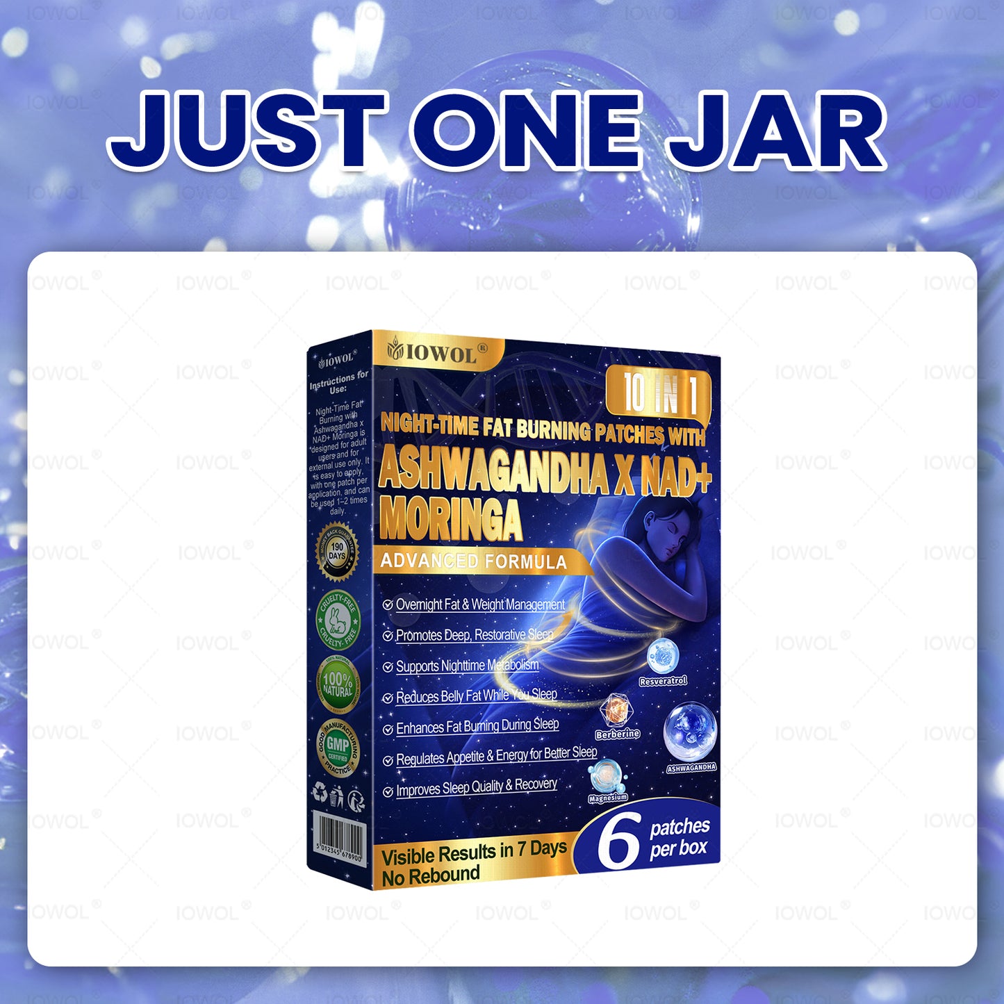 IOWOL ® NIGHT-TIME FAT BURNING PATCHES! ZERO PILLS & ZERO WASTE & ZERO STRUGGLE & 50% OFF SPECIAL! 100% RESULTS. BURN FAT WHILE YOU SLEEP FOR HALF THE PRICE!
