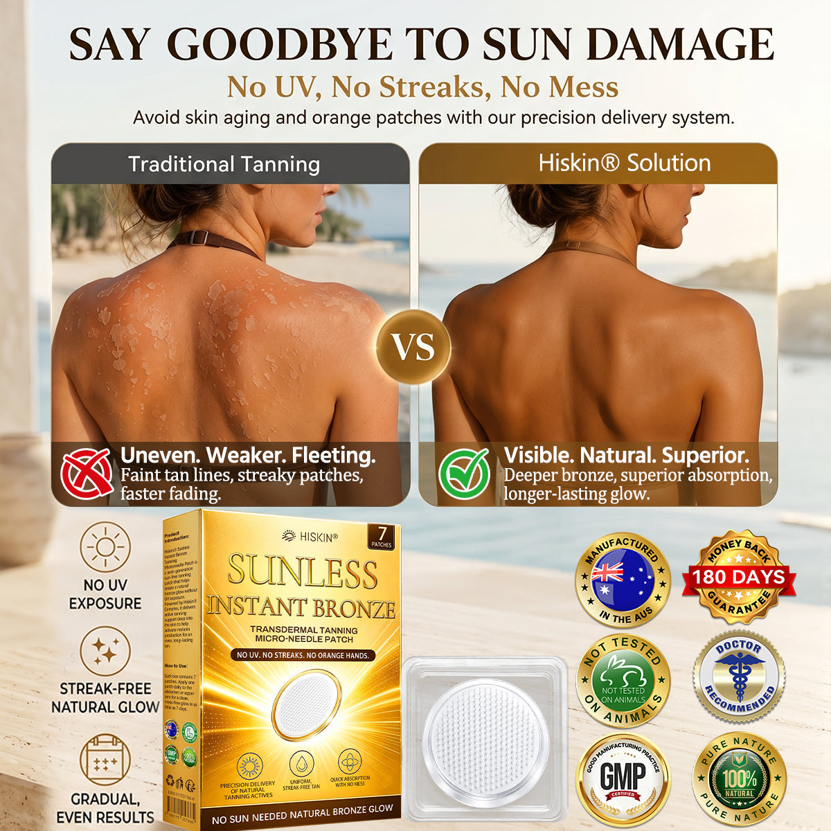 𝑶𝒇𝒇𝒊𝒄𝒊𝒂𝒍 𝑺𝒕𝒐𝒓𝒆 | ☀️☀️ 𝐇𝐢𝐬𝐤𝐢𝐧® 𝐒𝐮𝐧𝐥𝐞𝐬𝐬 𝐈𝐧𝐬𝐭𝐚𝐧𝐭 𝐁𝐫𝐨𝐧𝐳𝐞 𝐓𝐚𝐧𝐧𝐢𝐧𝐠 𝐌𝐢𝐜𝐫𝐨𝐧𝐞𝐞𝐝𝐥𝐞 𝐏𝐚𝐭𝐜𝐡 30%OFF (𝐉𝐮𝐬𝐭 𝐨𝐧𝐜𝐞 𝐚 𝐝𝐚𝐲) 𝐕𝐢𝐬𝐢𝐛𝐥𝐞 𝐁𝐫𝐨𝐧𝐳𝐞 𝐆𝐥𝐨𝐰 𝐢𝐧 𝟕 𝐃𝐚𝐲𝐬 ✅ 𝐍𝐨 𝐔𝐕, 𝐍𝐨 𝐎𝐫𝐚𝐧𝐠𝐞, 𝐍𝐨 𝐒𝐭𝐫𝐞𝐚𝐤𝐬, 𝐍𝐨 𝐃𝐇𝐀, 𝐍𝐨 𝐌𝐞𝐬𝐬.
