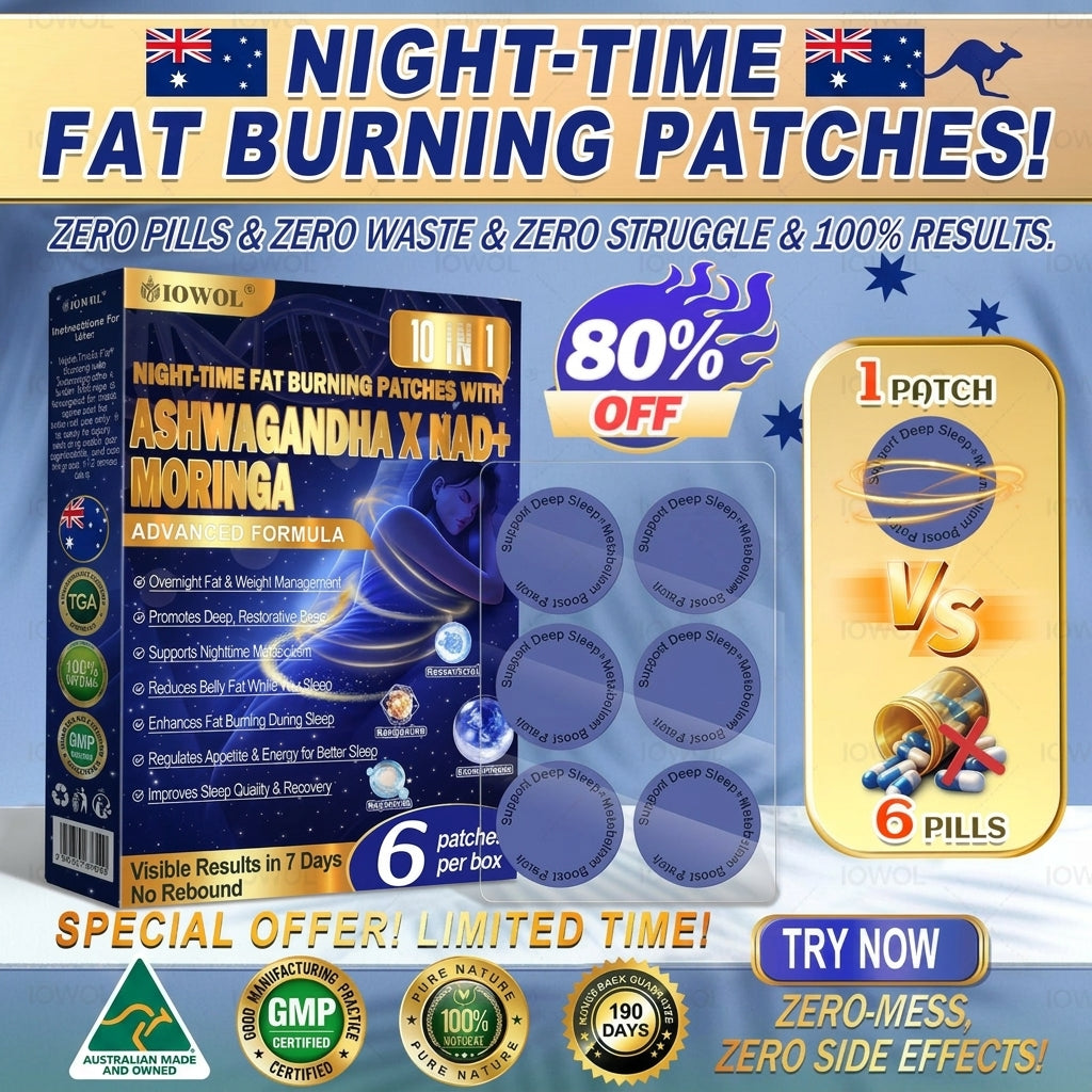 IOWOL ® NIGHT-TIME FAT BURNING PATCHES! ZERO PILLS & ZERO WASTE & ZERO STRUGGLE & 50% OFF SPECIAL! 100% RESULTS. BURN FAT WHILE YOU SLEEP FOR HALF THE PRICE!